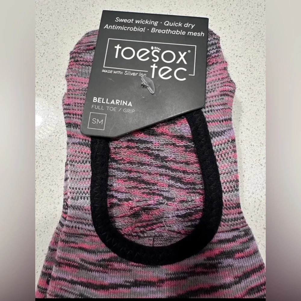 TOESOX TEC NWT Size S (6-8) Ballerina Tec Full Toe Pilates Yoga Grip Socks‎ ~NEW
